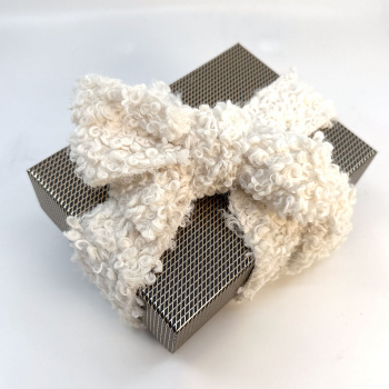 Gift ribbon, Lammy, feaux shearling cream gift box